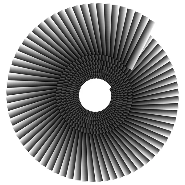 Volute monochrome abstrait, forme spirale — Image vectorielle