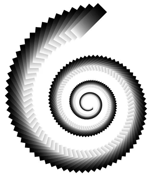 Abstract monochrome volute, spiral shape — Stock Vector