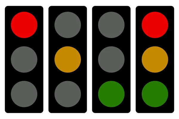 Traffic lamp symbols set. — Stock Vector