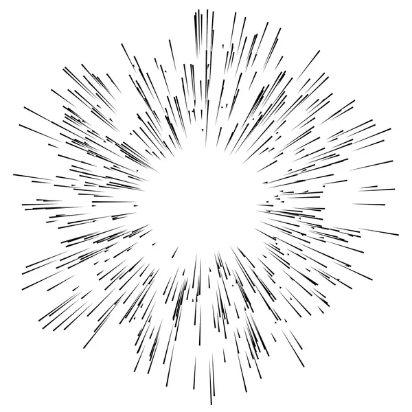 Абстрактний вибух, монохромні лінії — стоковий вектор