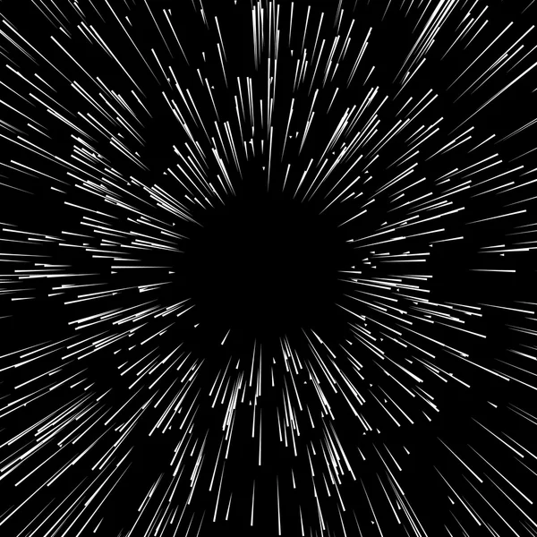 抽象的な爆発、白黒ライン — ストックベクタ