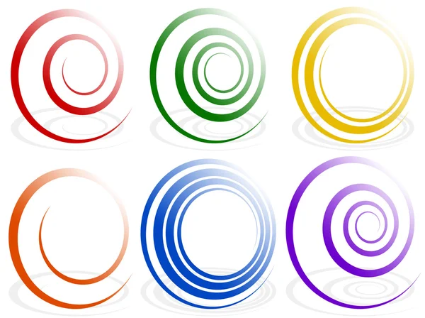 Spiral shapes elements set. — Stock Vector