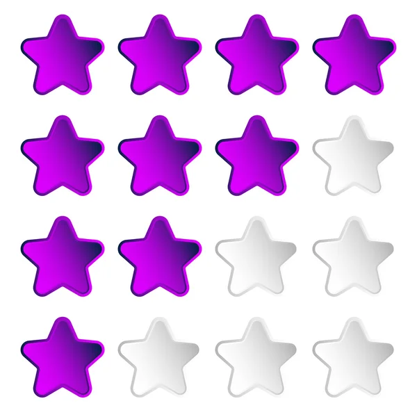 Stjärnklassificering element med 4 stjärnor — Stock vektor