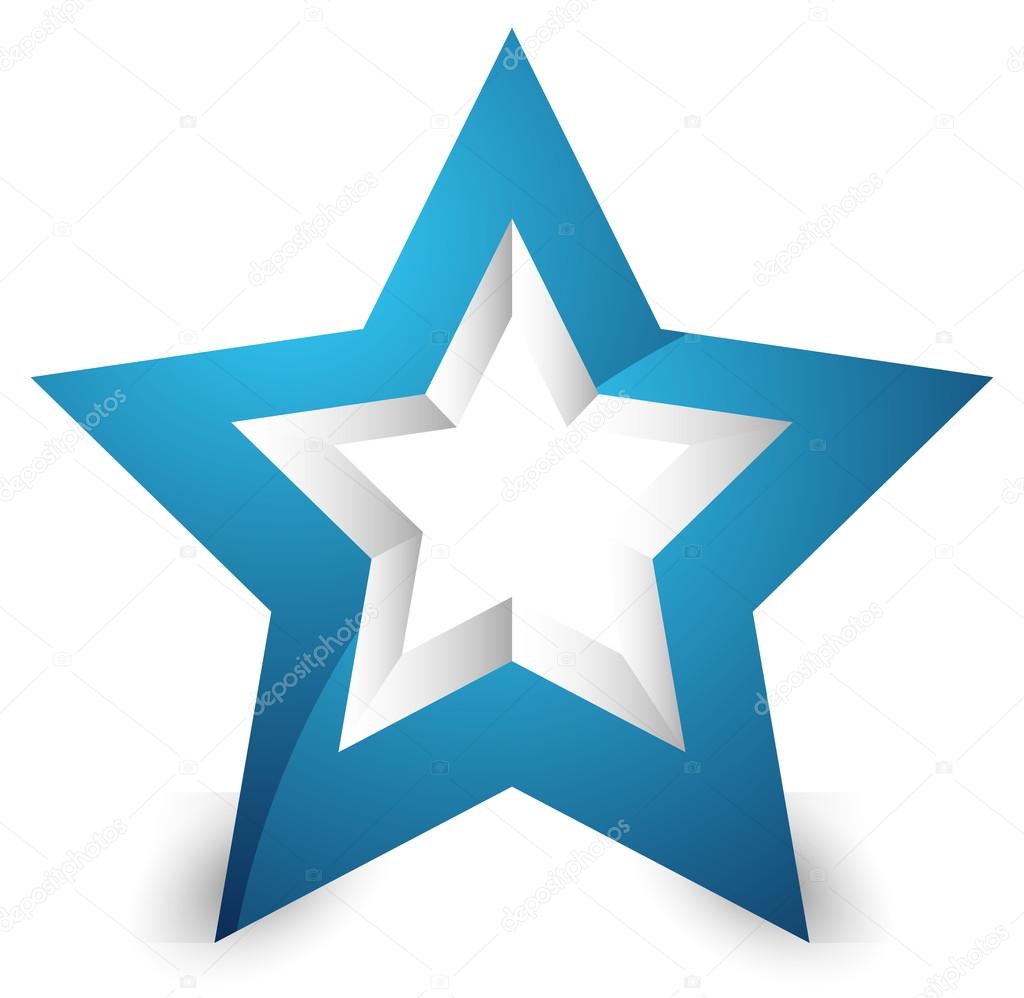 3d star icon, element on white with shadow