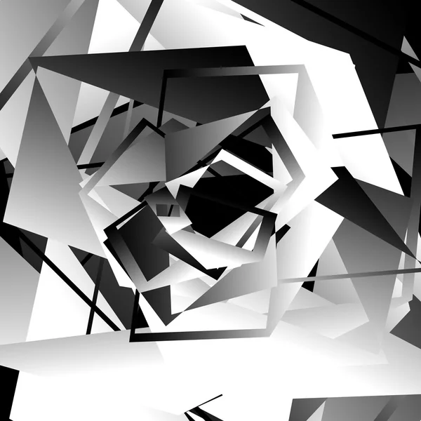 Monochroom geometrische abstracte afbeelding — Stockvector
