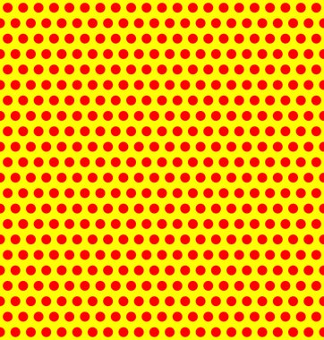 Sarı ve kırmızı puantiyeli desen