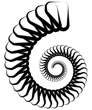 Abstract spiral monochrome element clipart