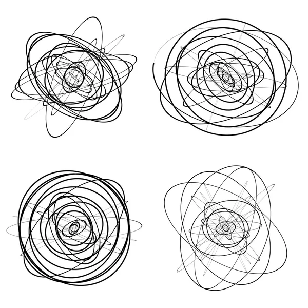 Ensemble de cercles entrelacés et enchevêtrés — Image vectorielle