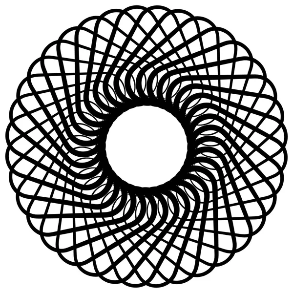 Abstraktes spiralförmiges monochromes Element — Stockvektor