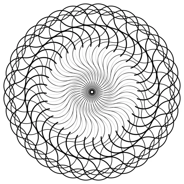 Élément spirale monochrome abstrait — Image vectorielle