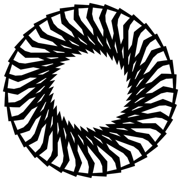 Elemento monocromo espiral abstracto — Vector de stock