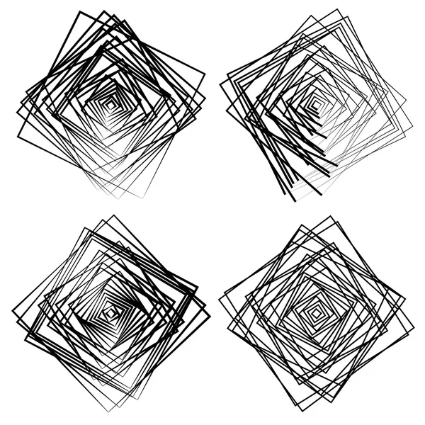 Abstrato aleatório, cruzando quadrados conjunto — Vetor de Stock