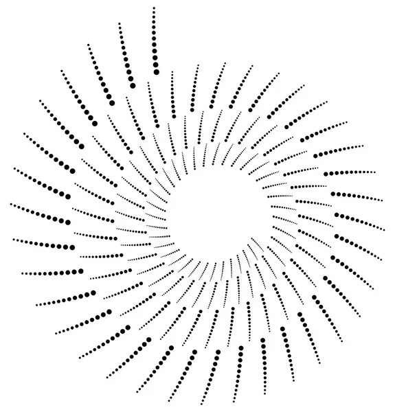 Circular, radial dots element. — Stock Vector