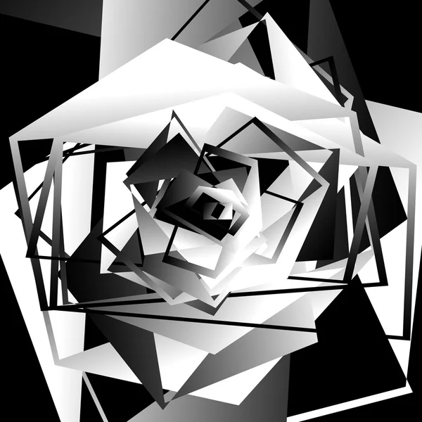 Monokrom geometriska abstrakt grafik — Stock vektor