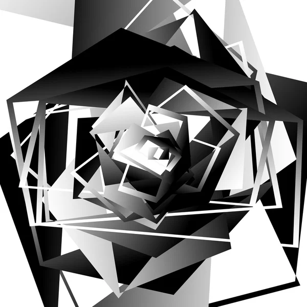 白黒の幾何学的な抽象的なグラフィック — ストックベクタ