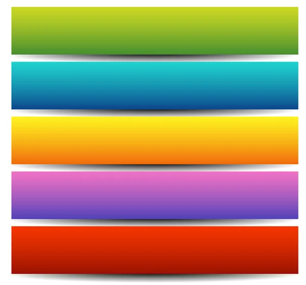 Vandrette farverige bannere sæt – Stock-vektor