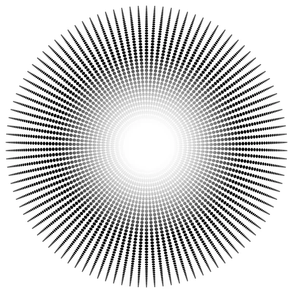 Élément radial abstrait, pointillé — Image vectorielle