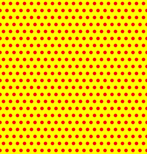 Gelb und rot gepunktetes Muster — Stockvektor