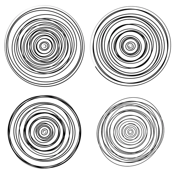 Set of intersecting, tangled circles — Stock Vector