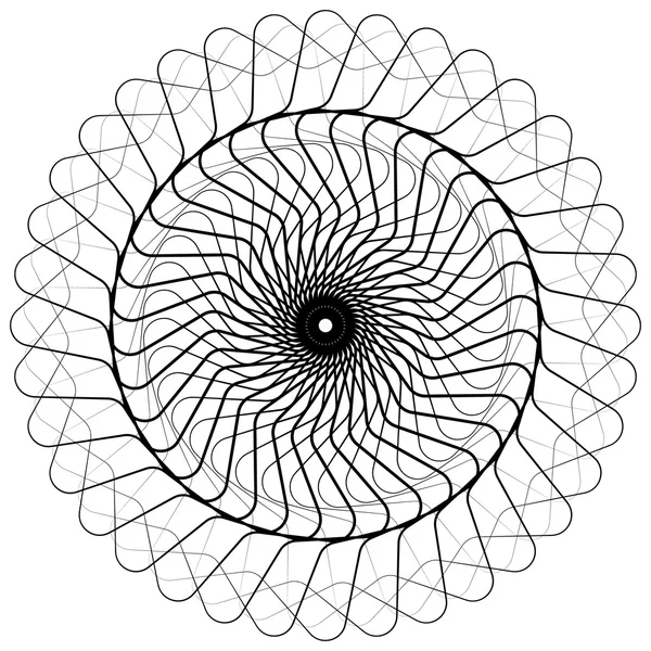 Elemento espiral monocromo abstracto — Vector de stock