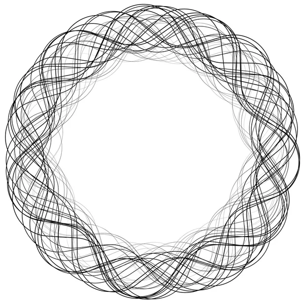 Monocromo elemento circular abstracto — Vector de stock