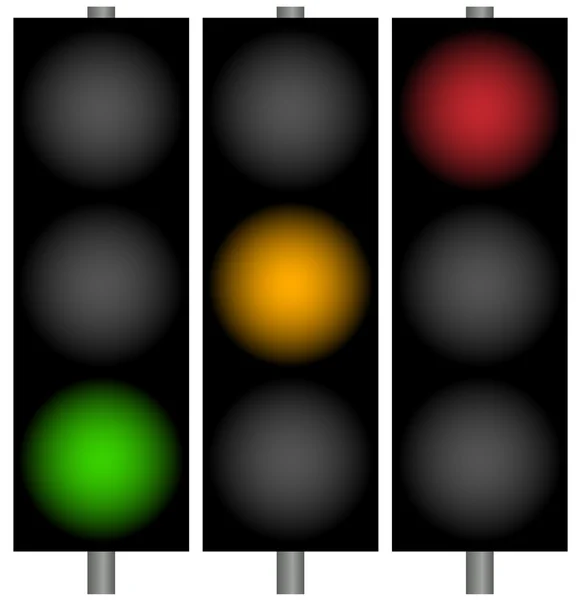 Traffic lights, traffic lamps set — Stock Vector