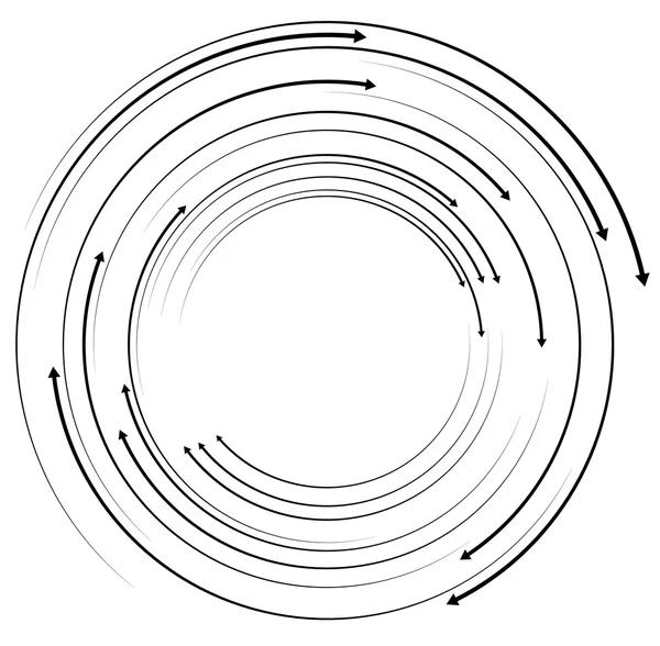 Concentrische, cirkelvormige pijlen achtergrond — Stockvector