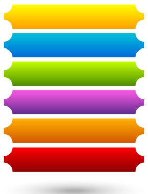 6 renkli, canlı düğme kümesi