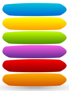 6 renkli, canlı düğme kümesi