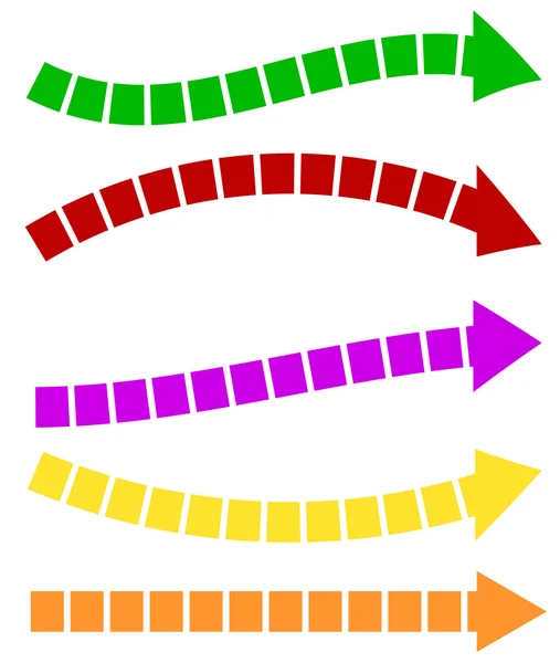 Conjunto de formas de seta coloridas . — Vetor de Stock