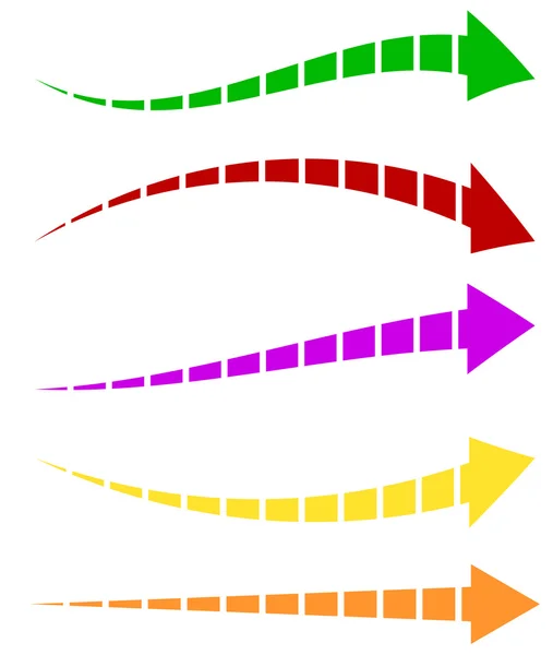 Набор разноцветных форм стрел . — стоковый вектор