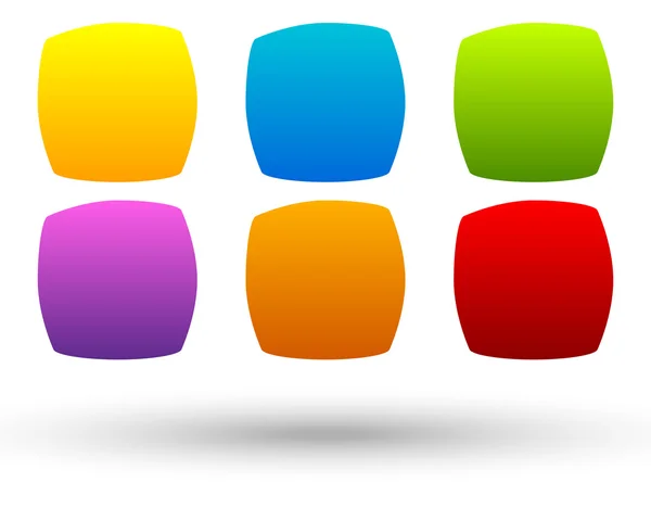 Conjunto de 6 botões coloridos e vívidos — Vetor de Stock