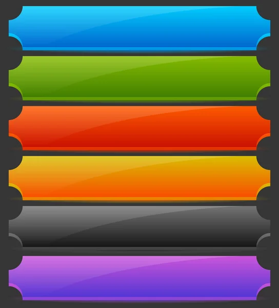 Obdélník vodorovně světlé, barevné tlačítko — Stockový vektor