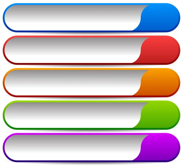 5 barevných tlačítek, pozadí nápisu — Stockový vektor