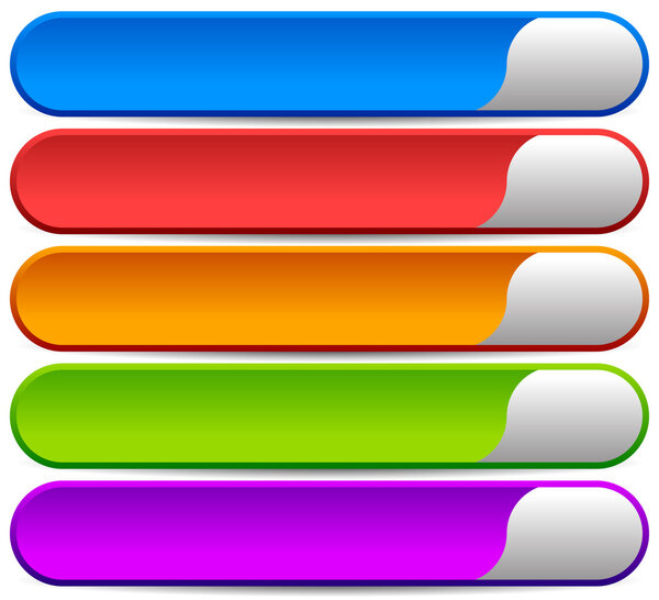 5 красочных кнопок, фон баннера
 