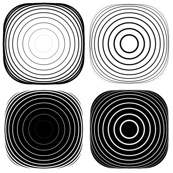 Conjunto de forma radial y concéntrica . — Archivo Imágenes Vectoriales