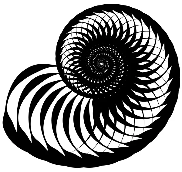 Ślimak, spirala wykonana z obrotowe koła — Wektor stockowy