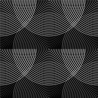 Concentric circles seamless monochrome pattern. clipart
