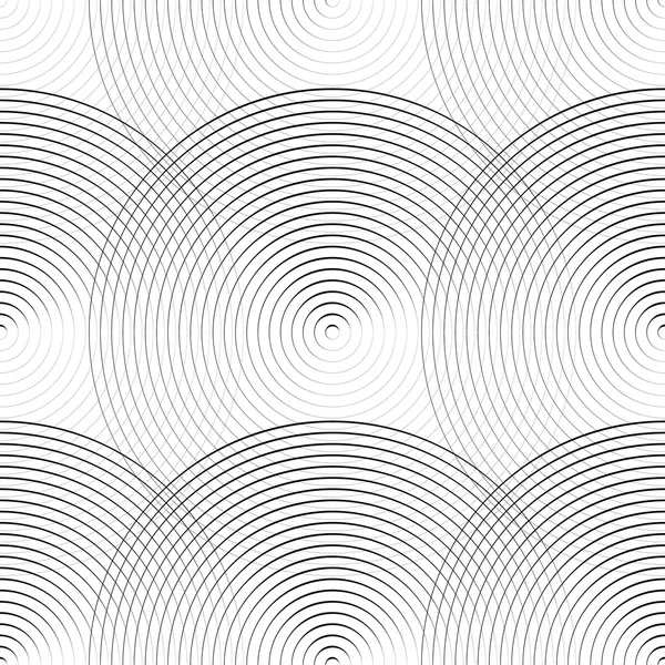 Concentric circles seamless monochrome pattern. — Stock Vector
