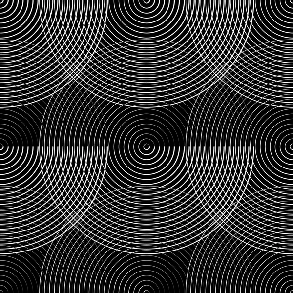 Cercles concentriques motif monochrome sans couture . — Image vectorielle