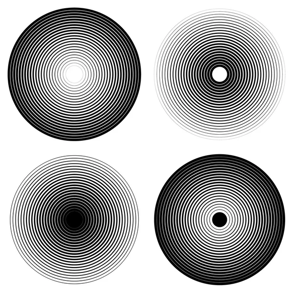 Conjunto de elementos concéntricos del círculo . — Vector de stock