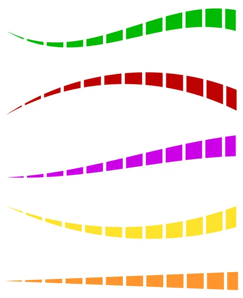 Conjunto de linhas coloridas tracejadas — Vetor de Stock