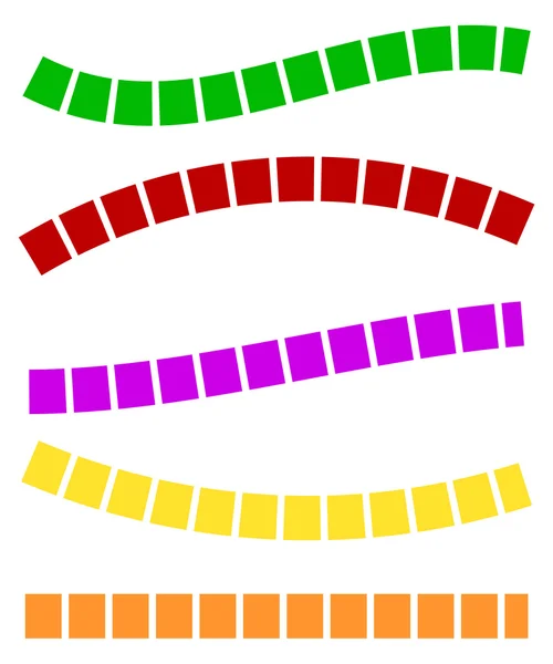 Set di linee tratteggiate colorate — Vettoriale Stock