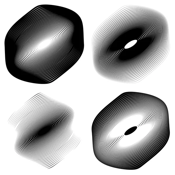 Ensemble radial, forme concentrique . — Image vectorielle
