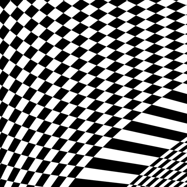 Checkered pattern with warp, distortion.  