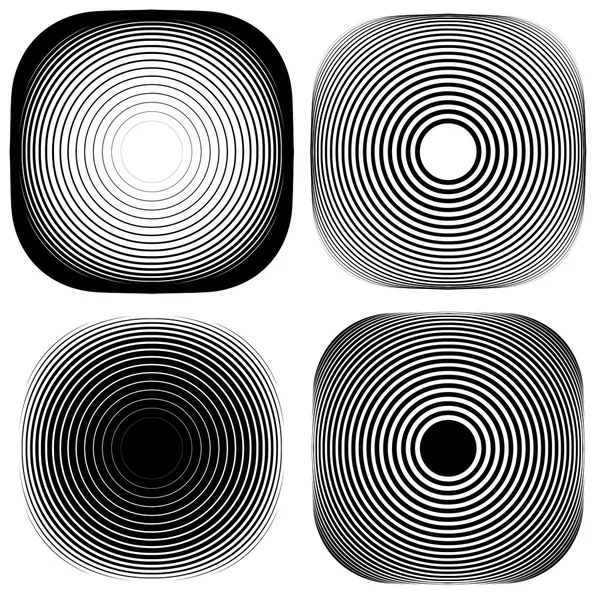 Conjunto de forma radial y concéntrica . — Archivo Imágenes Vectoriales