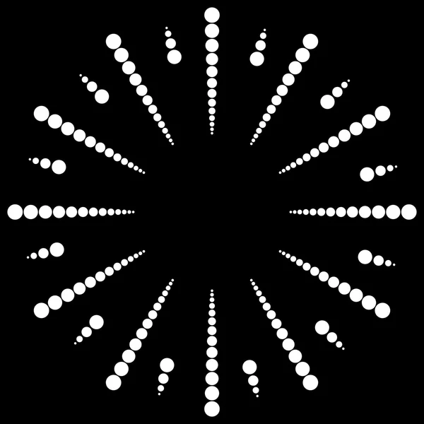 Lignes rayonnantes radiales pointillées . — Image vectorielle