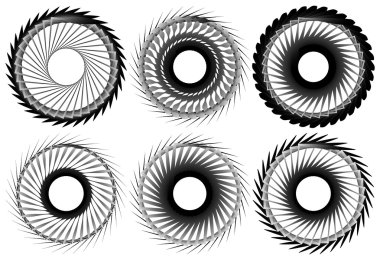 dairesel geometrik öğeleri kümesi.  