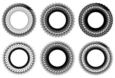 dairesel geometrik öğeleri kümesi.  