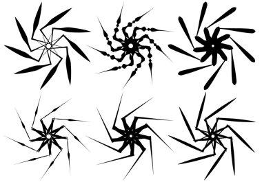 dairesel geometrik öğeleri kümesi.  